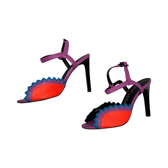 Kat Maconie Shoes - Kat Maconie Womens Gretchen Open Toe Leather Heels Size 6.5 Multicolor